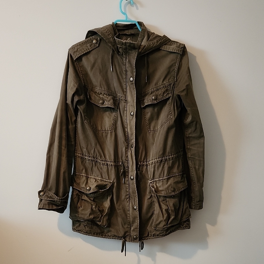 Talula Oversized Olive Green Hooded Jacket